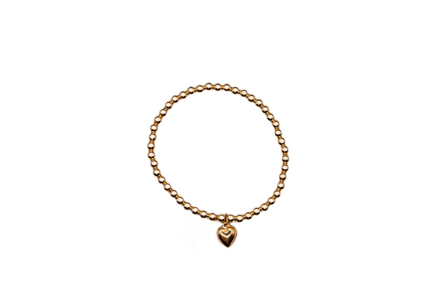Small Gold Bracelet with Gold Heart Charm