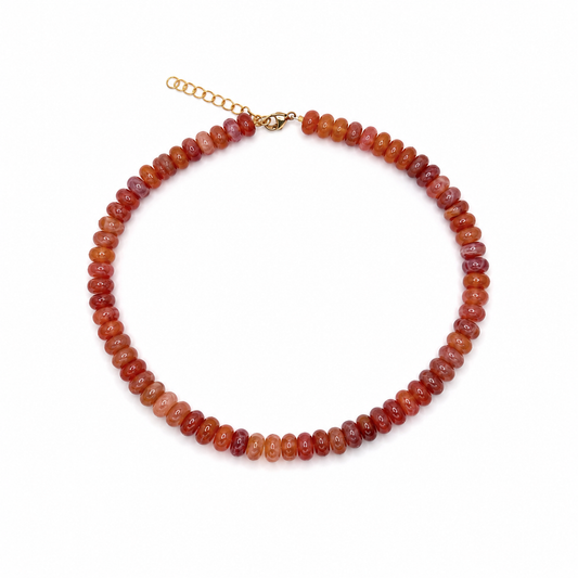 Fire Agate Beaded Necklace