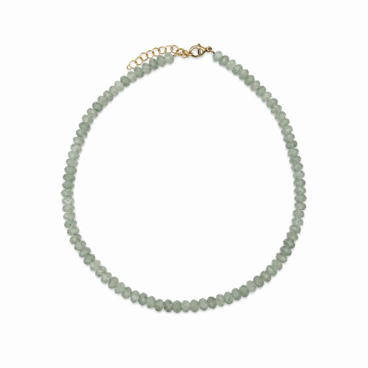 Faceted Green Aventurine Beaded Necklace