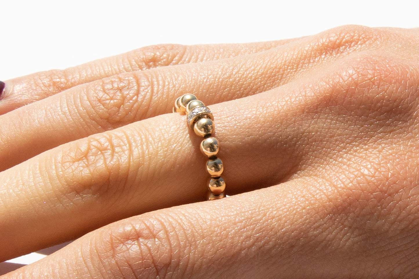 Gold Ring + Pavé Diamonds in 14k Gold