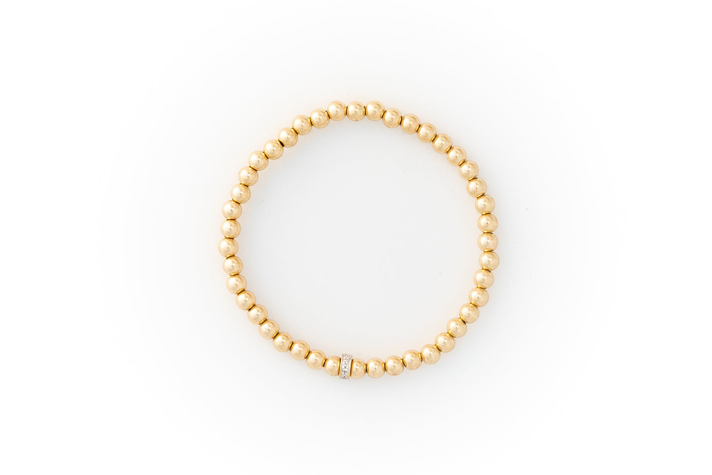 Small Gold Bracelet + Pavé Diamonds in 14k Gold (1)