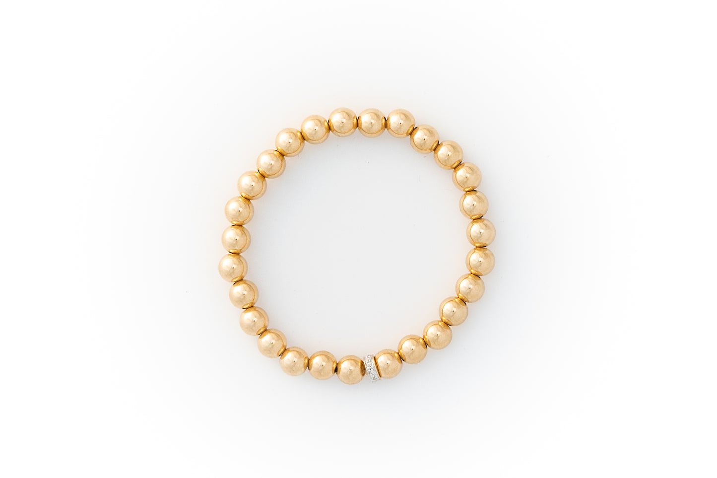Medium Gold Bracelet + Pavé Diamonds in 14k Gold (2 options)
