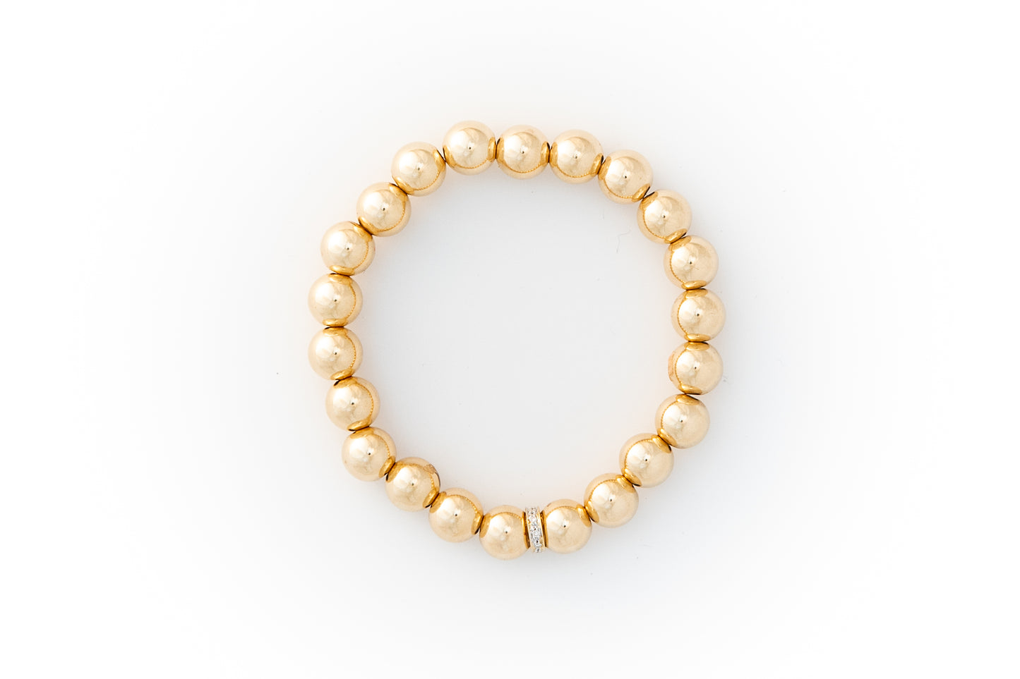 Large Gold Bracelet + Pavé Diamonds in 14k Gold (2 options)