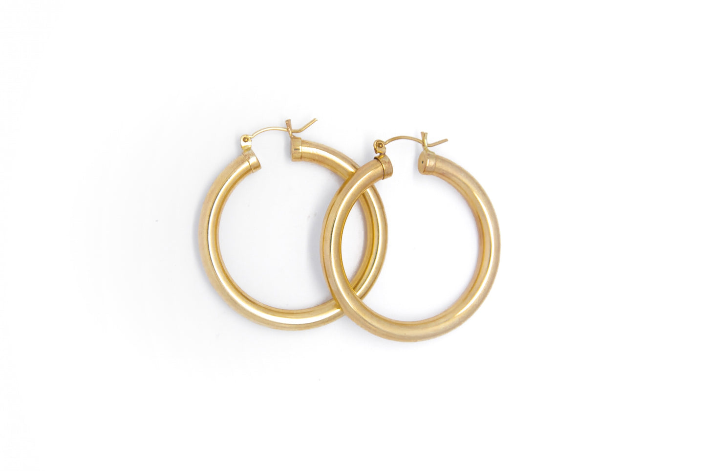 Thick Gold Hoop Earrings