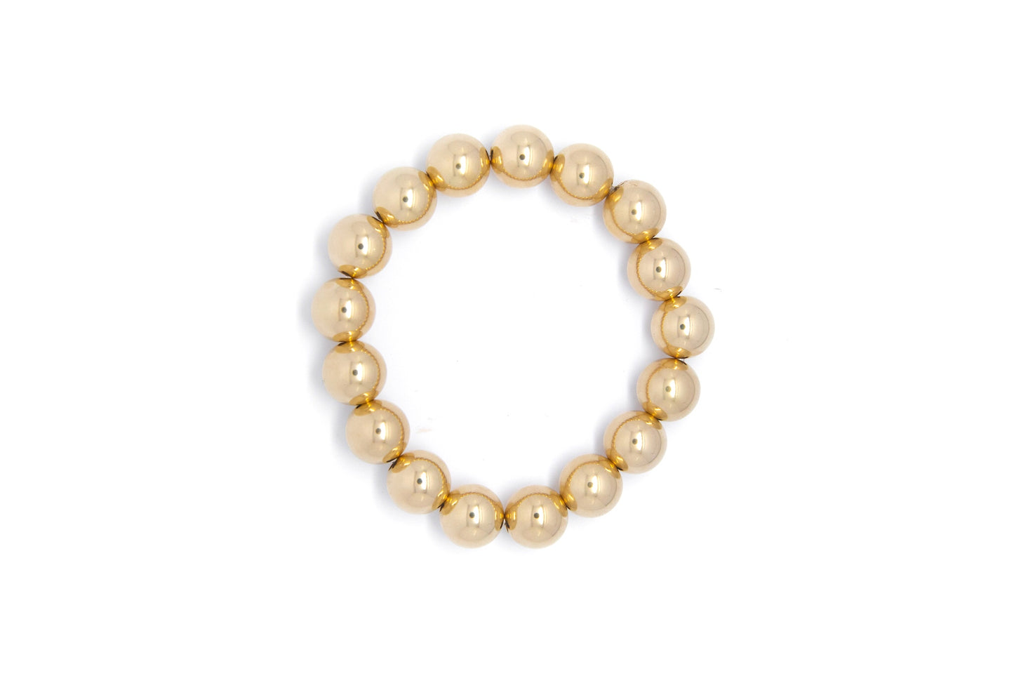 Gold Smooth Round Beaded Bracelet With Extra Large Beads