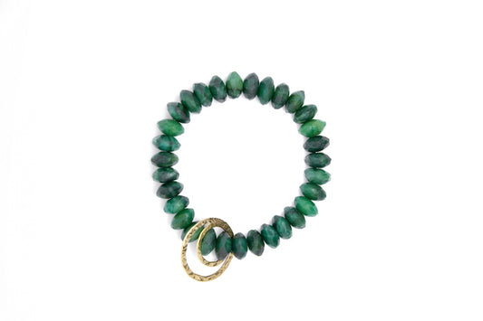 Jade + 14k Gold Circle Charms