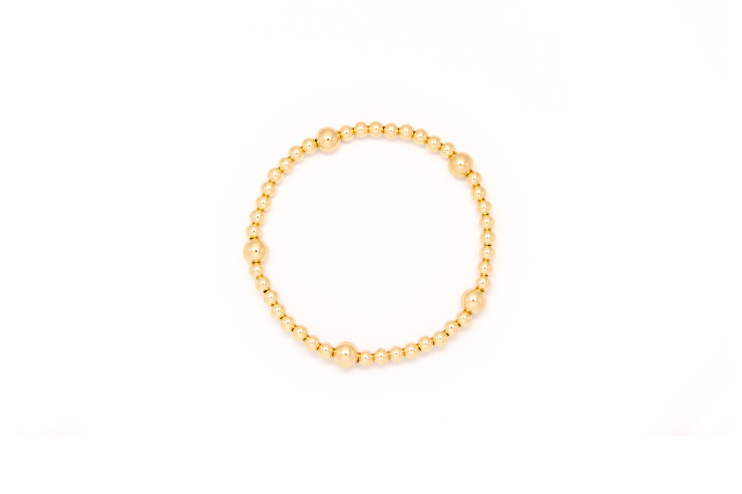 Small Gold Bracelet w/ 5 Ball Stations