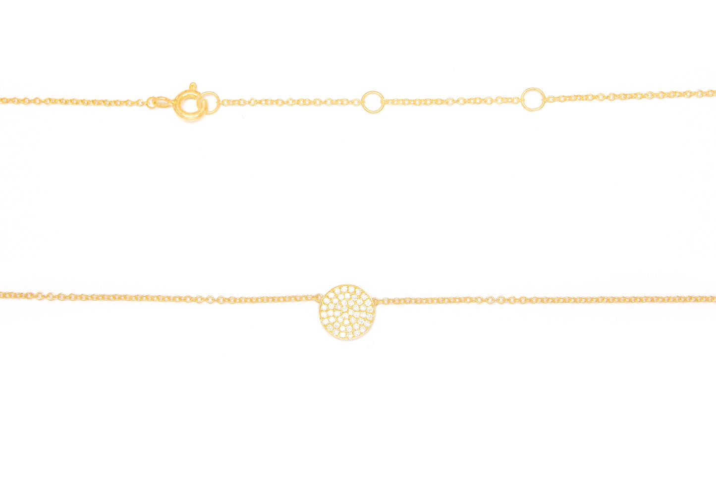 Diamond Disc Necklace 14k Yellow Gold