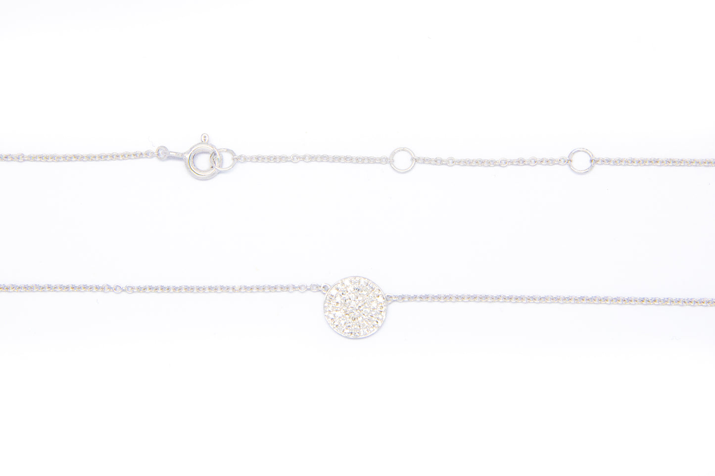 Diamond Disc Necklace 14k White Gold