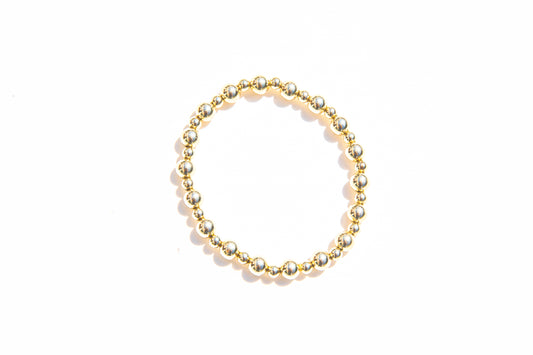 Mixed Beads Bracelet Yellow Gold