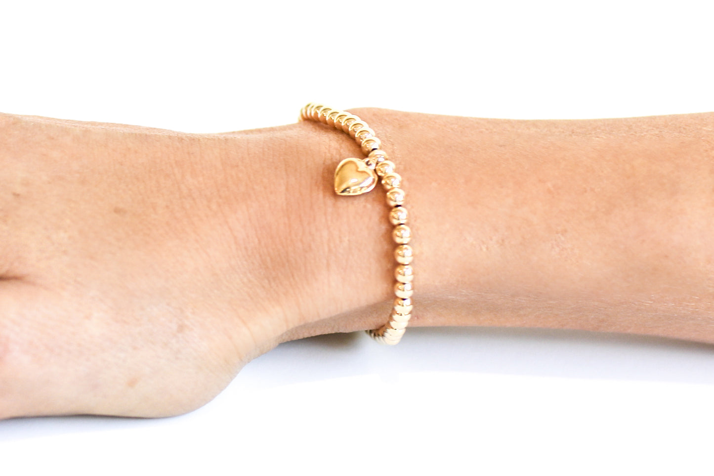 Small Gold Bracelet with Gold Heart Charm