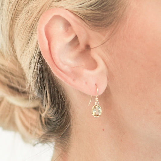 Lemon Quartz Drop Earrings