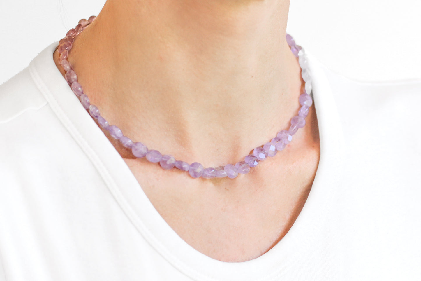 Lavender Amethyst Beaded Necklace