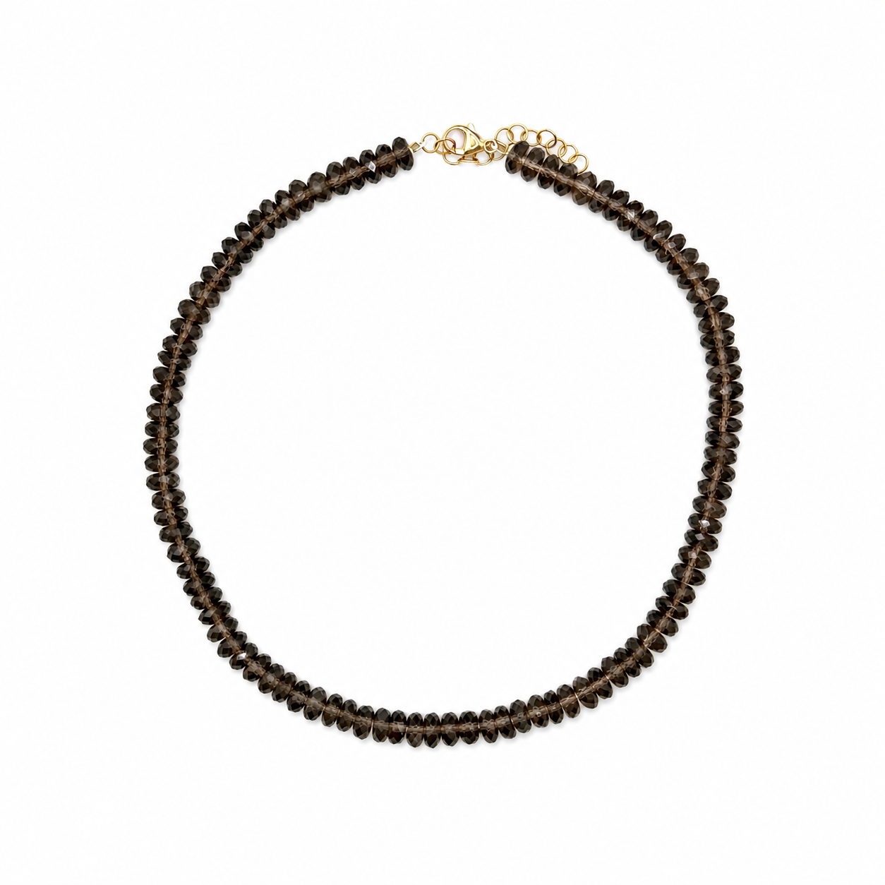 Faceted Smoky Quartz Beaded Necklace