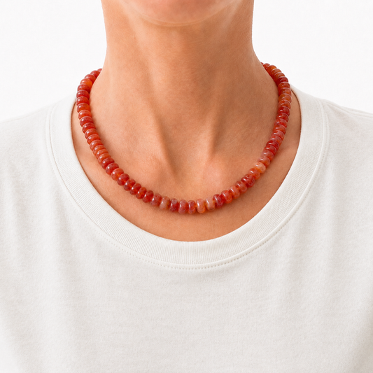Fire Agate Beaded Necklace