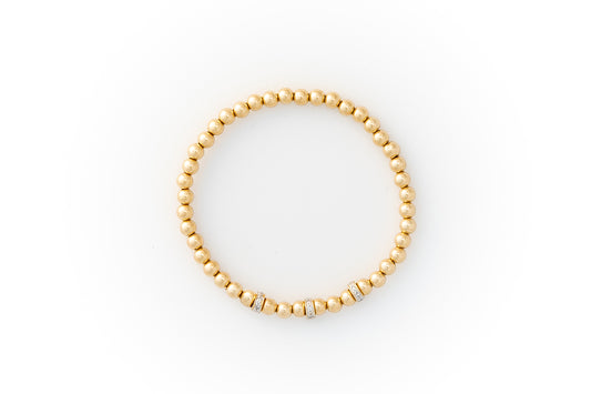 Small Gold Bracelet + Pavé Diamonds in 14k Gold (3)