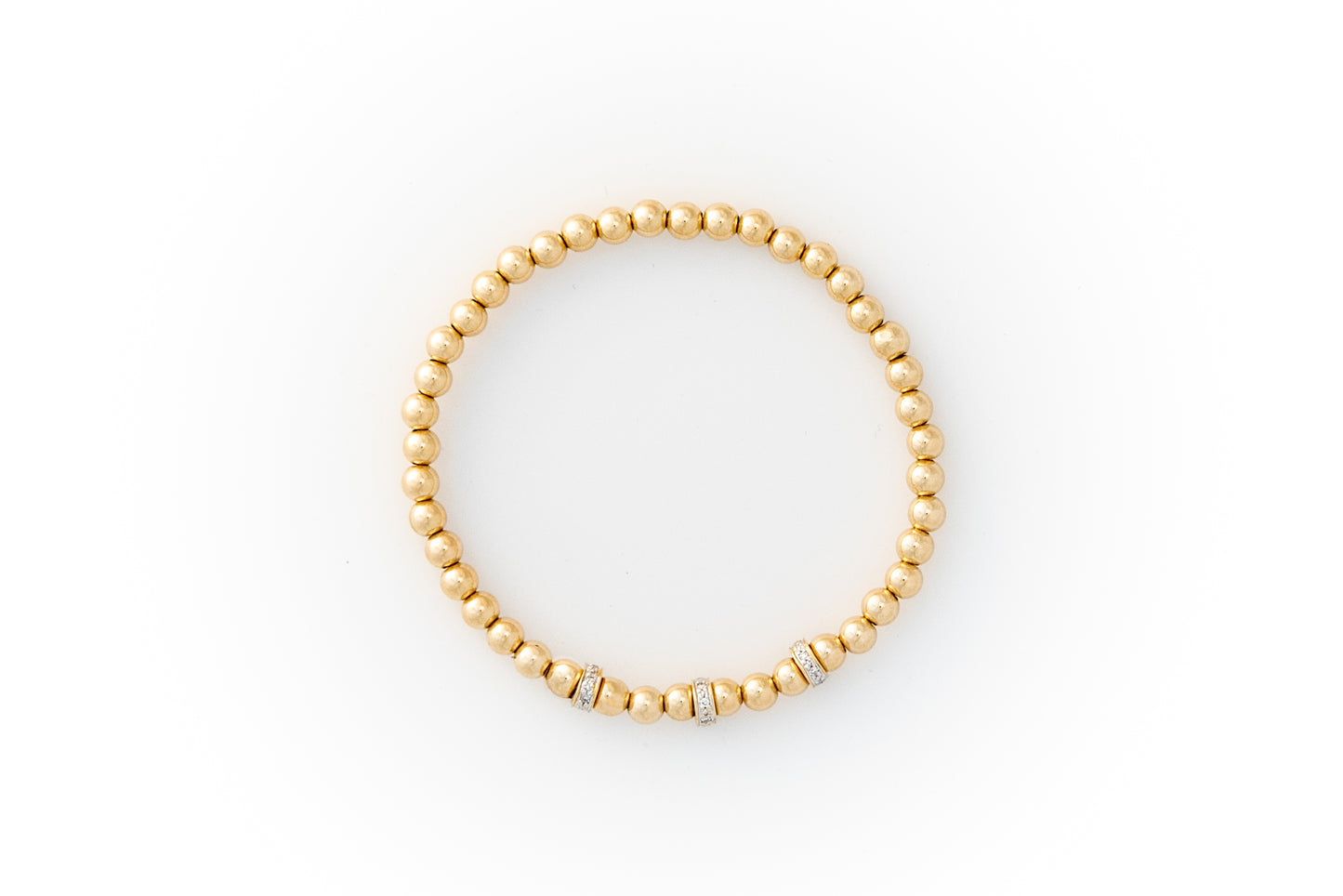 Small Gold Bracelet + Pavé Diamonds in 14k Gold (3)