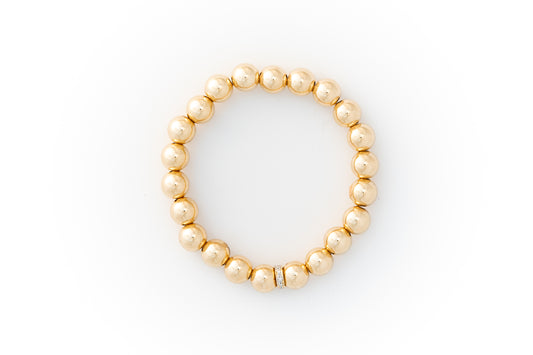 Large Gold Bracelet + Pavé Diamonds in 14k Gold (2 options)