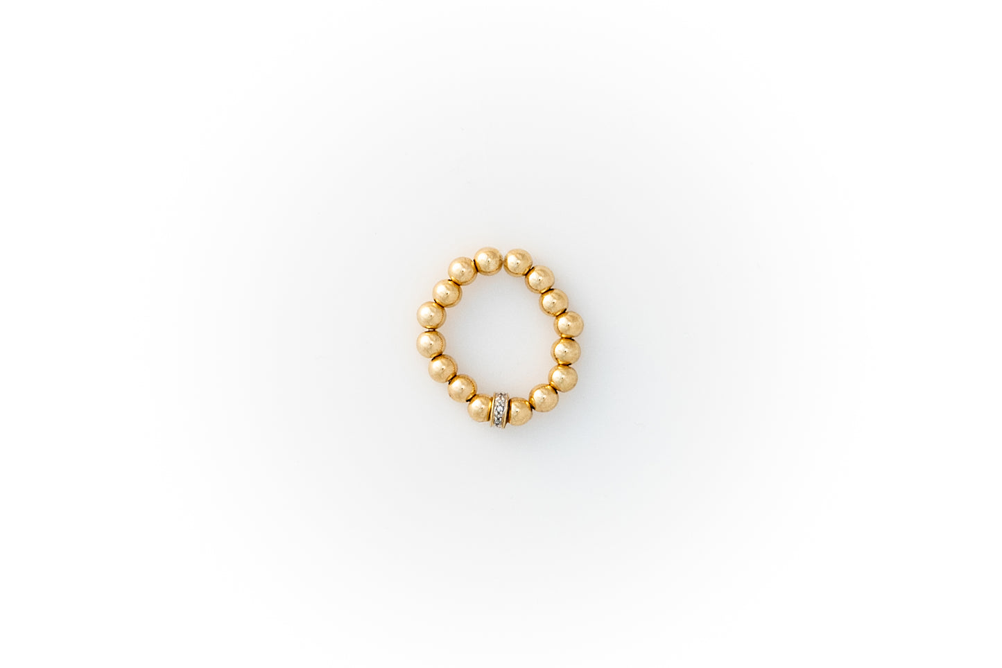 Gold Ring + Pavé Diamonds in 14k Gold