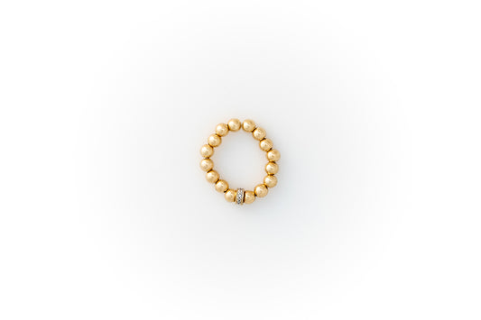 Gold Ring + Pavé Diamonds in 14k Gold
