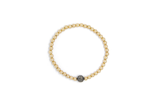 Small Gold Bracelet + Diamond Ball