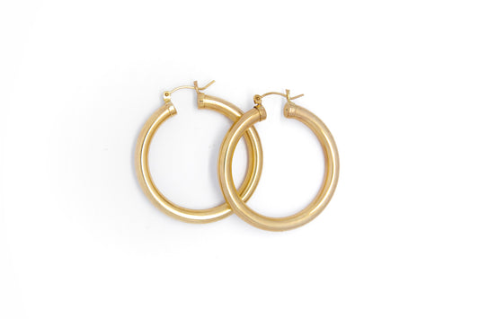 Thick Gold Hoop Earrings