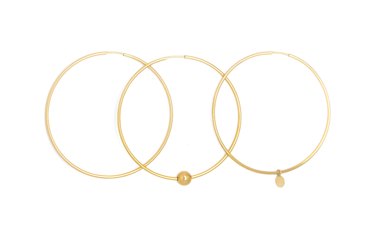 Large 3-in-1 Gold Hoop Earrings