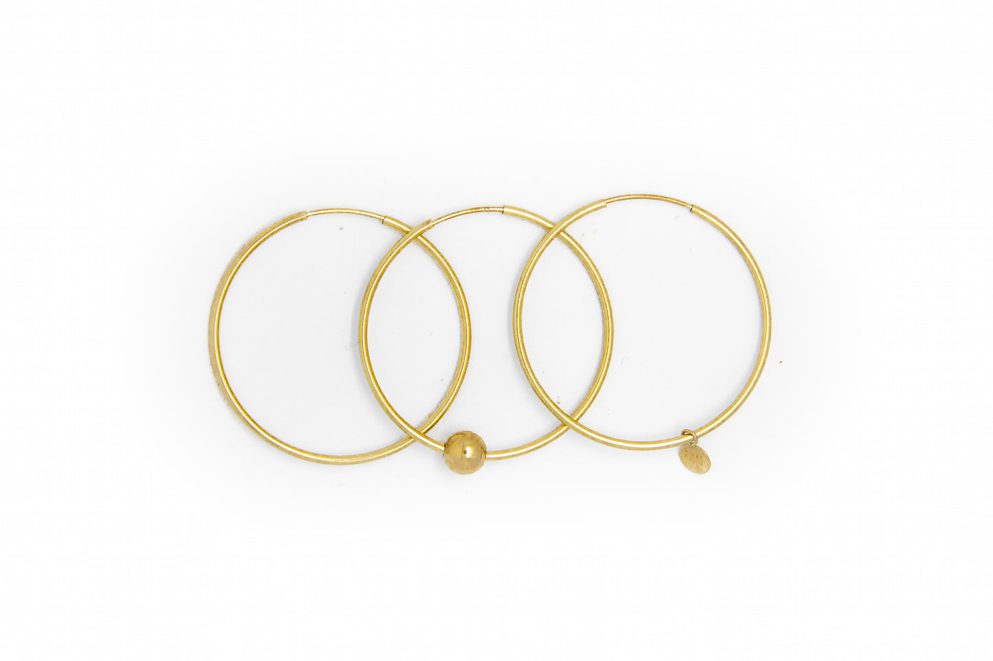 Small 3-in-1 Gold Hoop Earrings