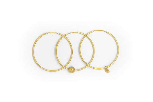 Small 3-in-1 Gold Hoop Earrings