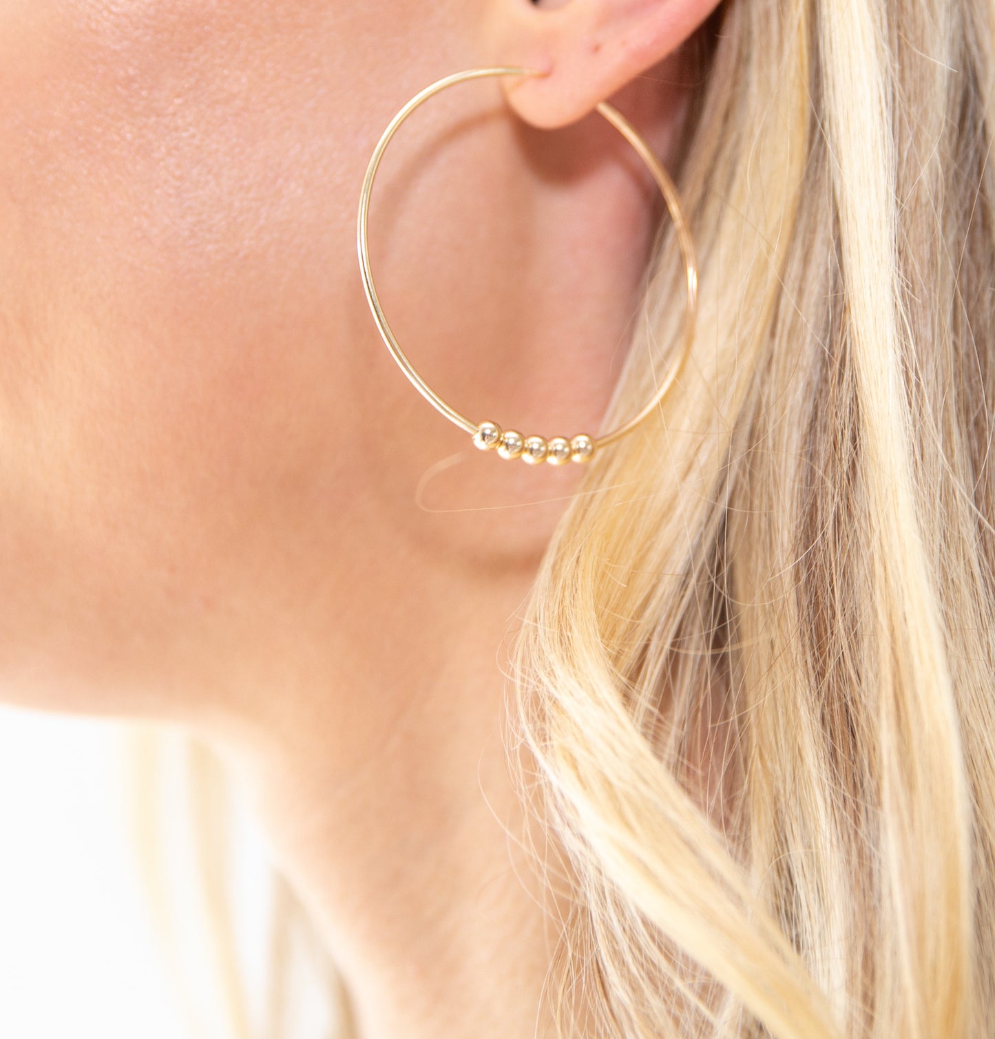 Large Gold Hoop Earrings + Details