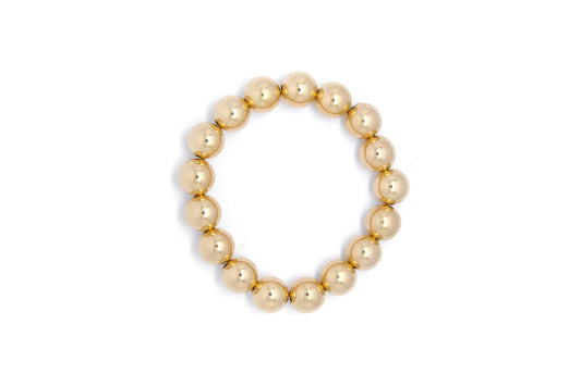 Gold Smooth Round Beaded Bracelet With Extra Large Beads