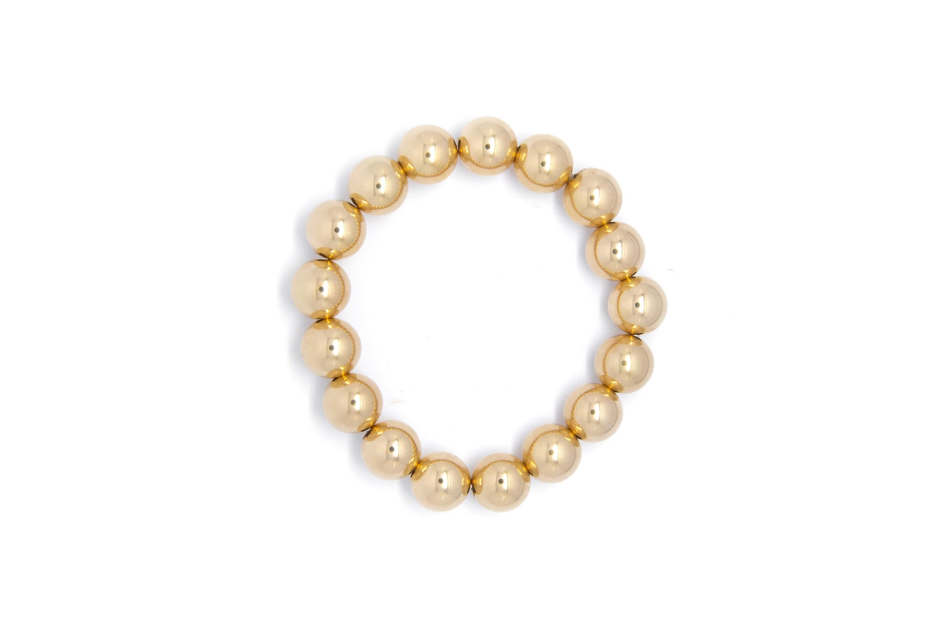Gold Smooth Round Beaded Bracelet With Extra Large Beads