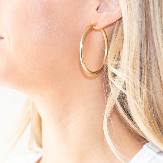 Large Simple Gold Hoops