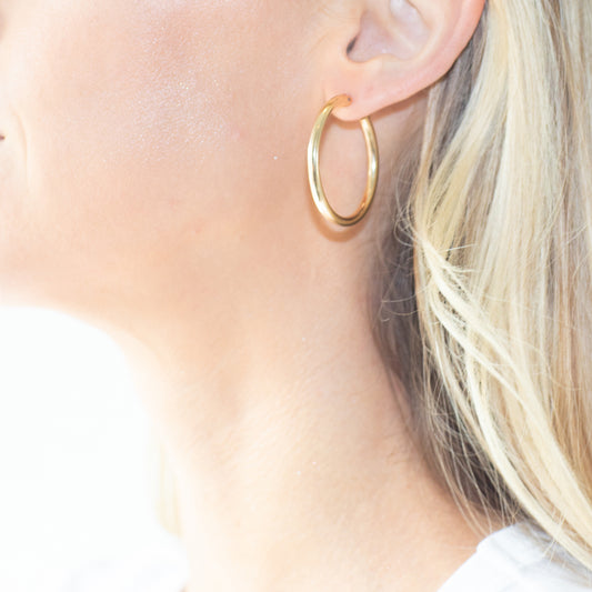 Medium Simple Gold Hoops