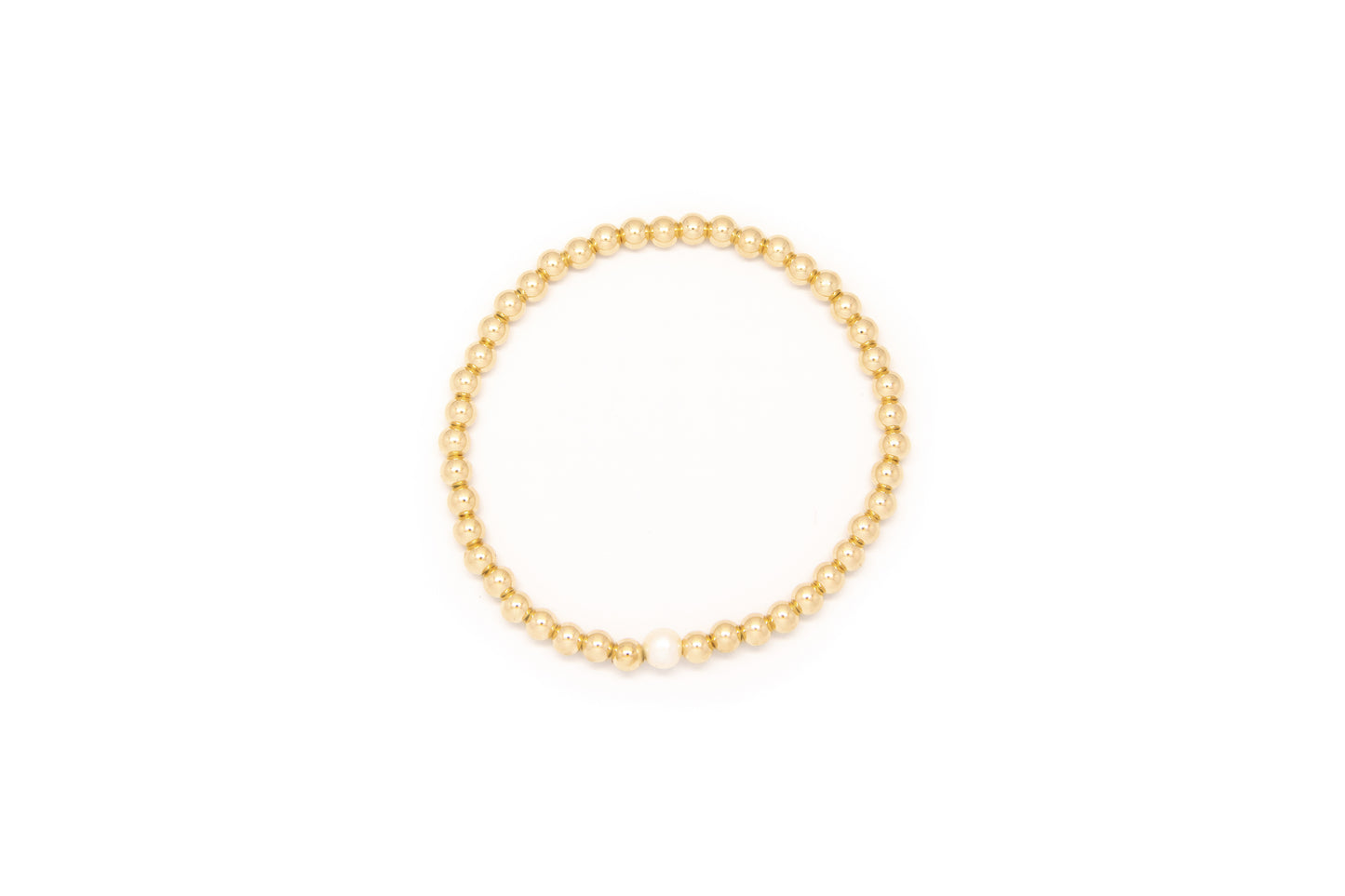 Small Gold Bracelet w/ Pearl Center