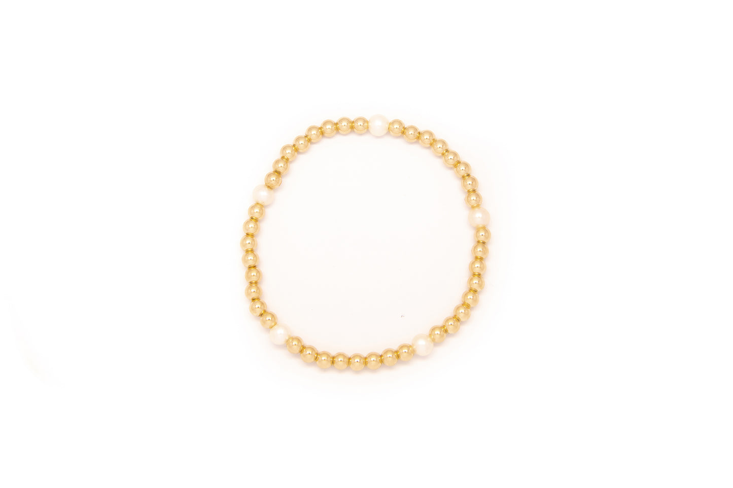 Small Gold Bracelet w/ 5 Pearls