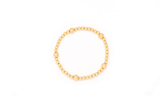 Small Gold Bracelet w/ 5 Ball Stations