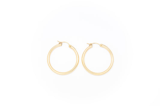 Medium Simple Gold Hoops