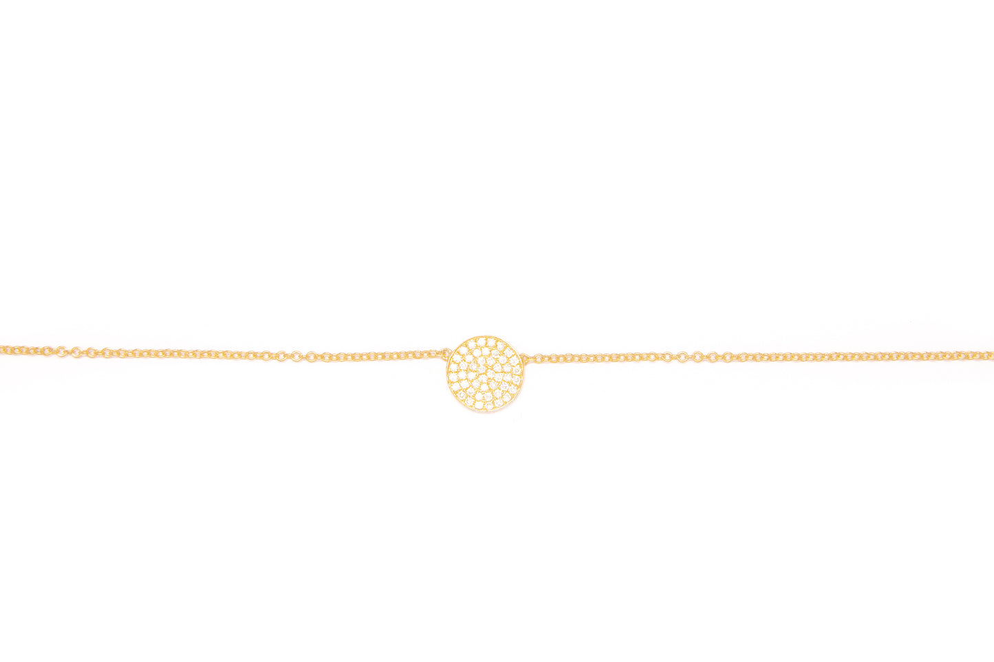 Diamond Disc Necklace 14k Yellow Gold