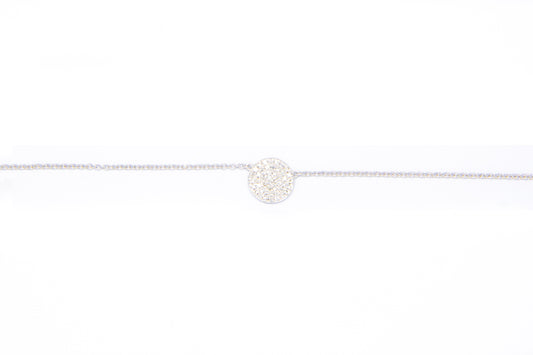 Diamond Disc Necklace 14k White Gold