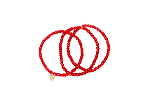 Red Coral Set w/ 14k Gold Mini Charm