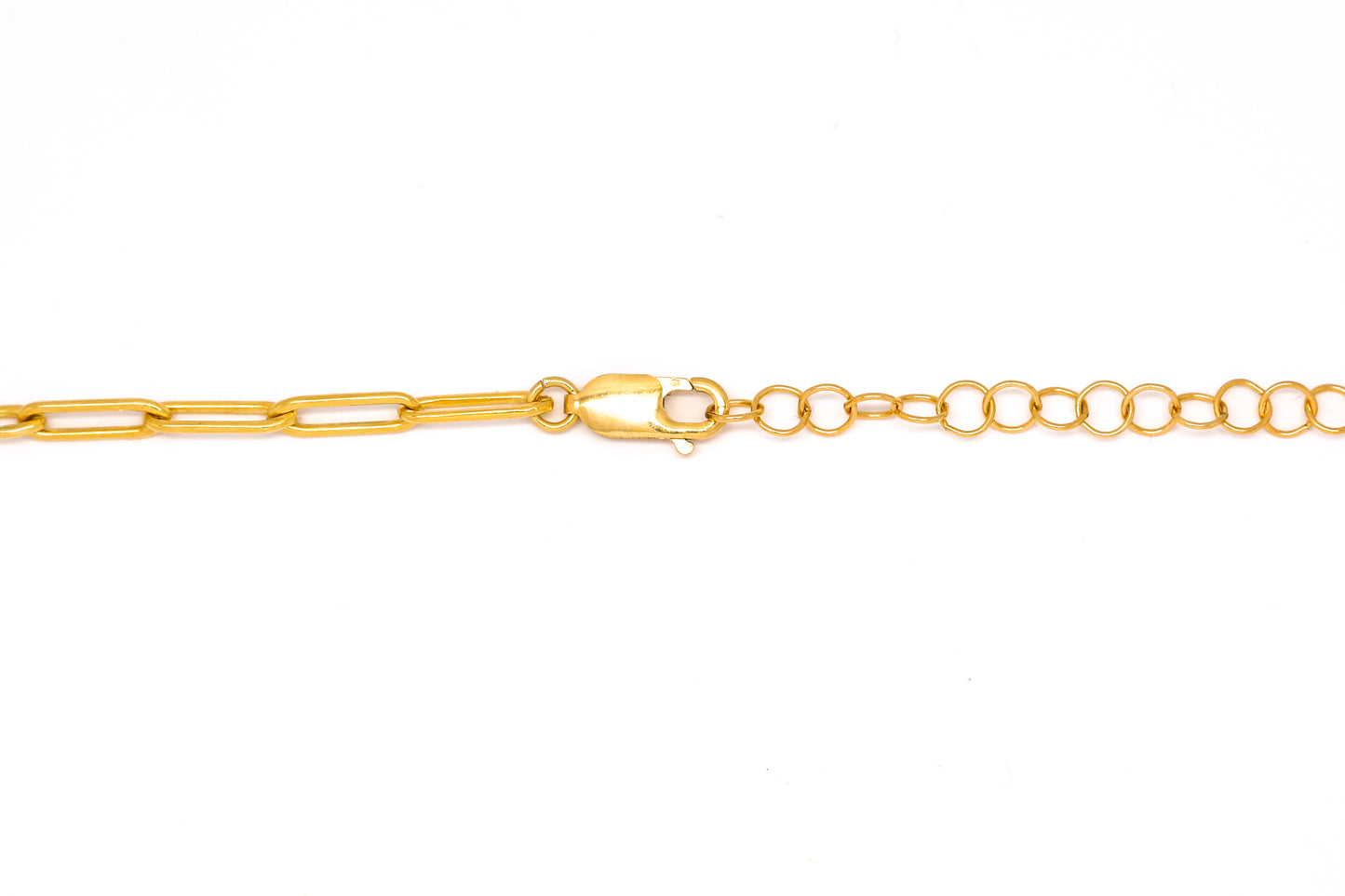 Medium Gold Oval Link Chain Lariat Necklace + White Freshwater Pearl