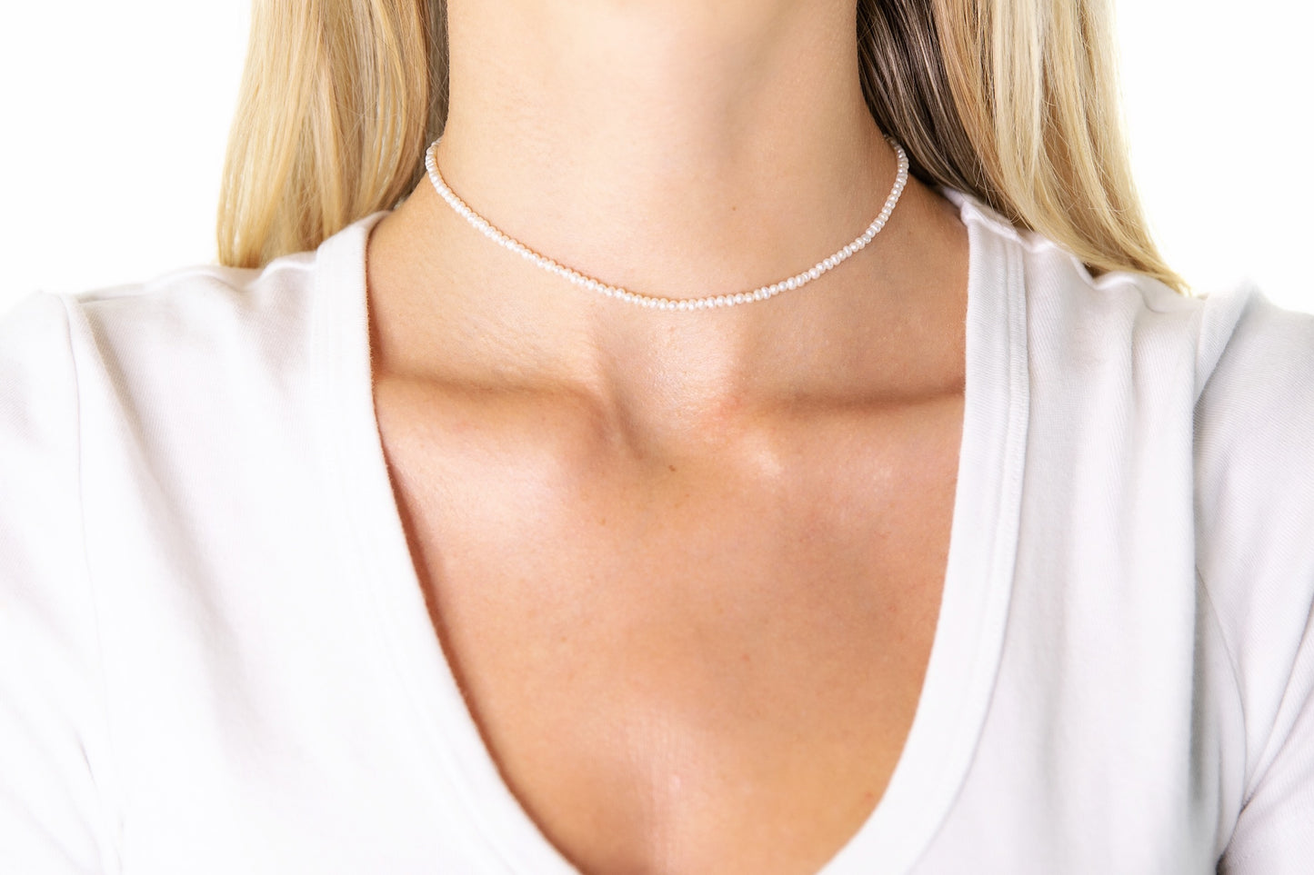 Pearl Beaded Choker Necklace