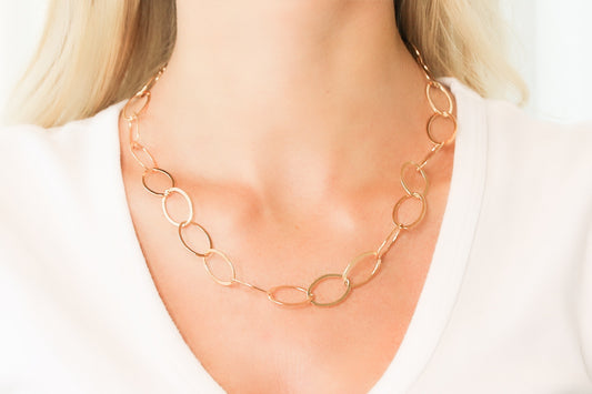 Extra Large Gold Oval Link Chain Necklace