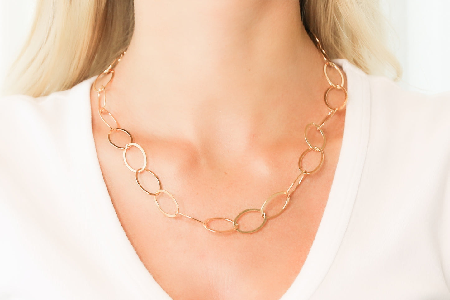 Extra Large Gold Oval Link Chain Necklace